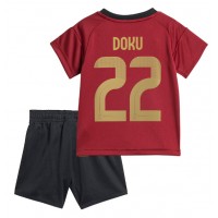 Camisa de time de futebol Bélgica Jeremy Doku #22 Replicas 1º Equipamento Infantil Europeu 2024 Manga Curta (+ Calças curtas)